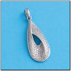 COLGANTE LAGRIMA CIRCONITAS PLATA 925MM