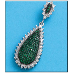 COLGANTE LAGRIMA CIRCONITAS PLATA 925MM