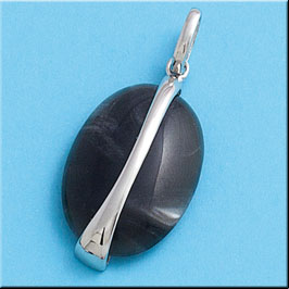 COLGANTE OJO DE AGUILA NEGRO PLATA 925MM