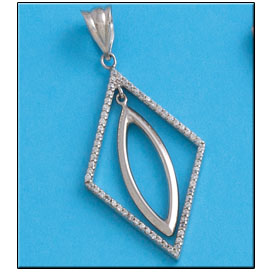 COLGANTE ROMBO CIRCONITAS PLATA 925MM