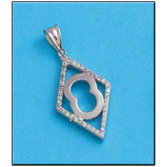 COLGANTE ROMBO CIRCONITAS PLATA 925MM