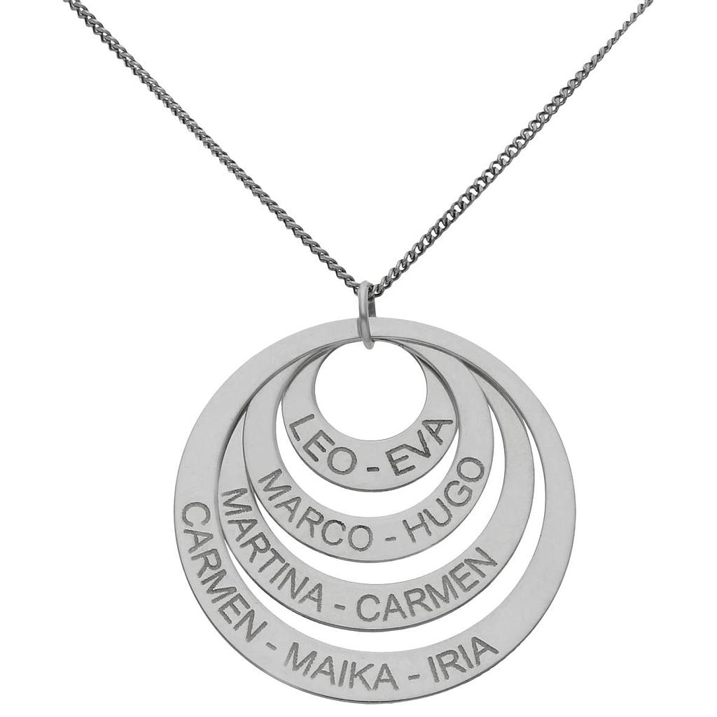 GARGANTILLA FAMILY 4 CIRCULOS PLATA 925MM - 31MM