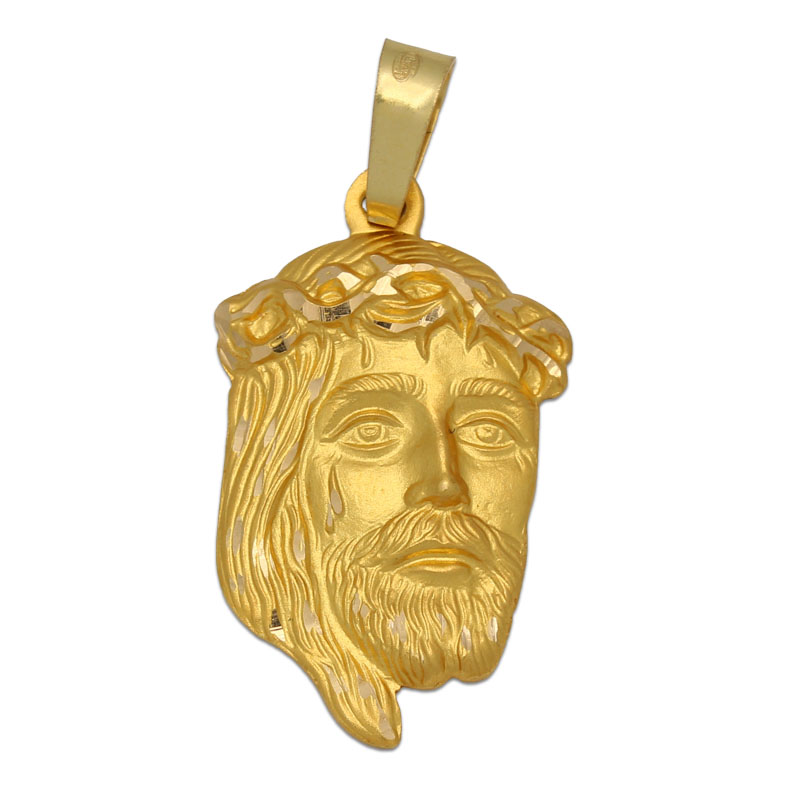 MEDALLA ORO 18KL CARA DE CRISTO 20X33MM