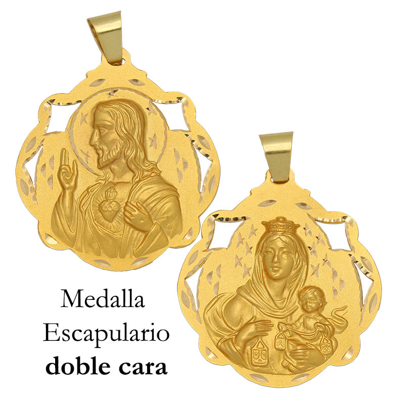 MEDALLA ORO 18KL ESCAPULARIO DE 41X45 MM