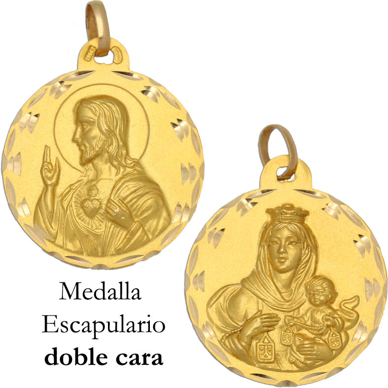 MEDALLA ORO 18KL ESCAPULARIO MEDIDA 29MM