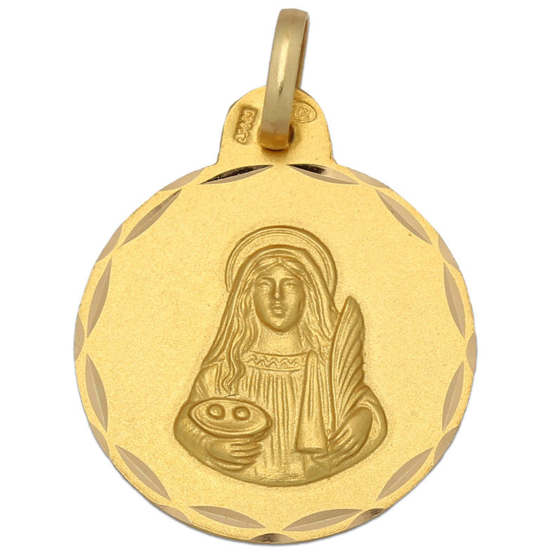 MEDALLA ORO 18KL SANTA LUCIA DE 21MM