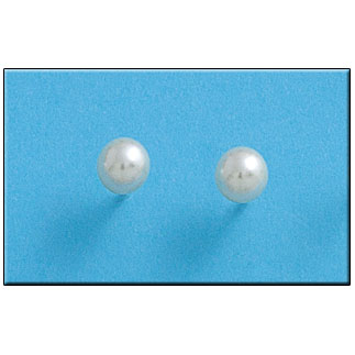 PENDIENTE PERLA SHELL 6MM PLATA 925MM 