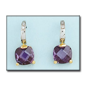 PENDIENTES BICOLOR ORO 18KL AMATISTA