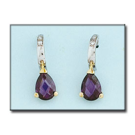 PENDIENTES BICOLOR ORO 18KL AMATISTA