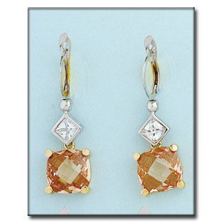 PENDIENTES BICOLOR ORO 18KL CHAMPAN