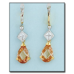 PENDIENTES BICOLOR ORO 18KL CHAMPAN