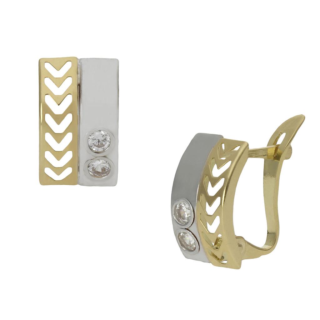 PENDIENTES BICOLOR ORO 18KL CIRCONITAS