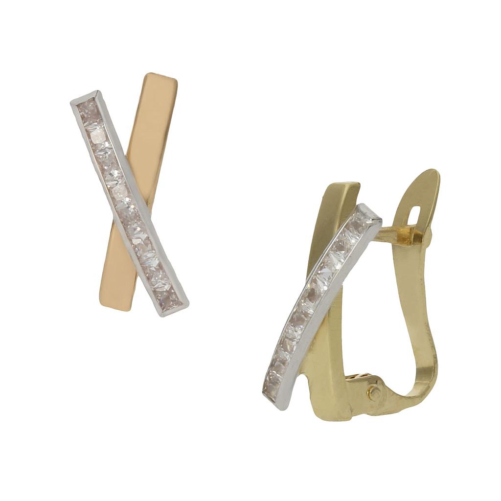 PENDIENTES BICOLOR ORO 18KL CIRCONITAS