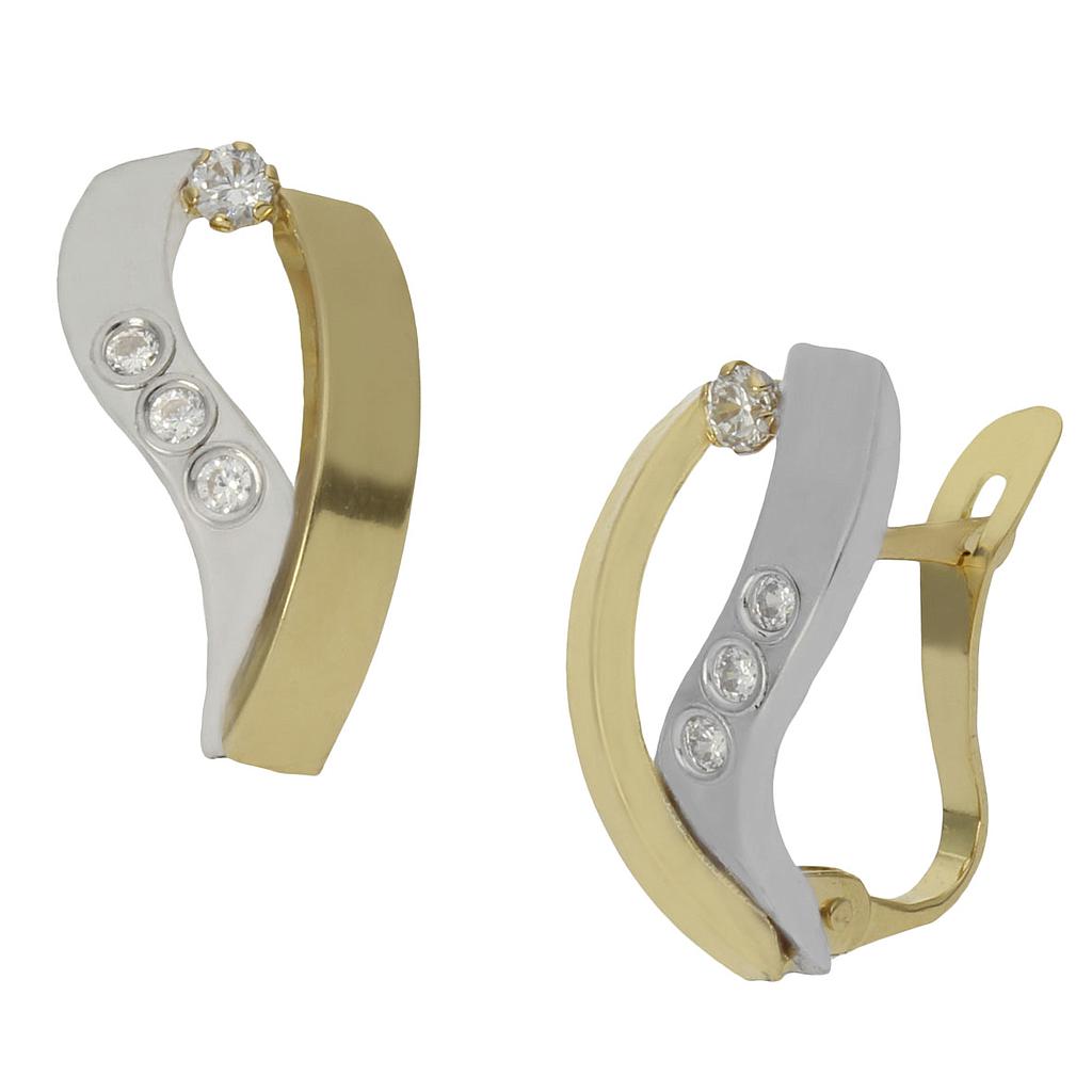 PENDIENTES BICOLOR ORO 18KL CIRCONITAS