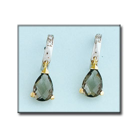 PENDIENTES BICOLOR ORO 18KL OLIVINA