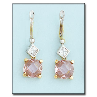 PENDIENTES BICOLOR ORO 18KL ROSA