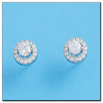 PENDIENTES ORO BLANCO 18KL DIAMANTES