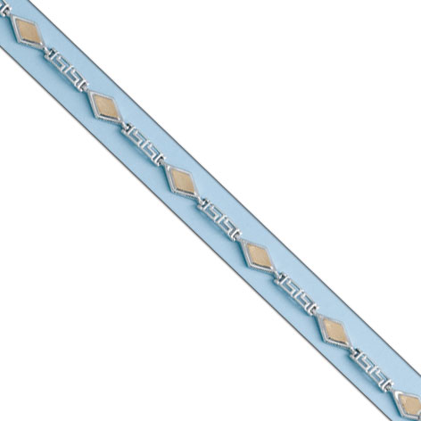 PULSERA ROMBOS BICOLOR ORO 18KL